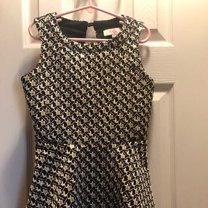 Gold and black mini dress